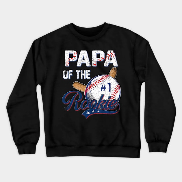 Papa of The Rookie 1 Years old Team 1st Birthday Baseball Crewneck Sweatshirt by vulanstore